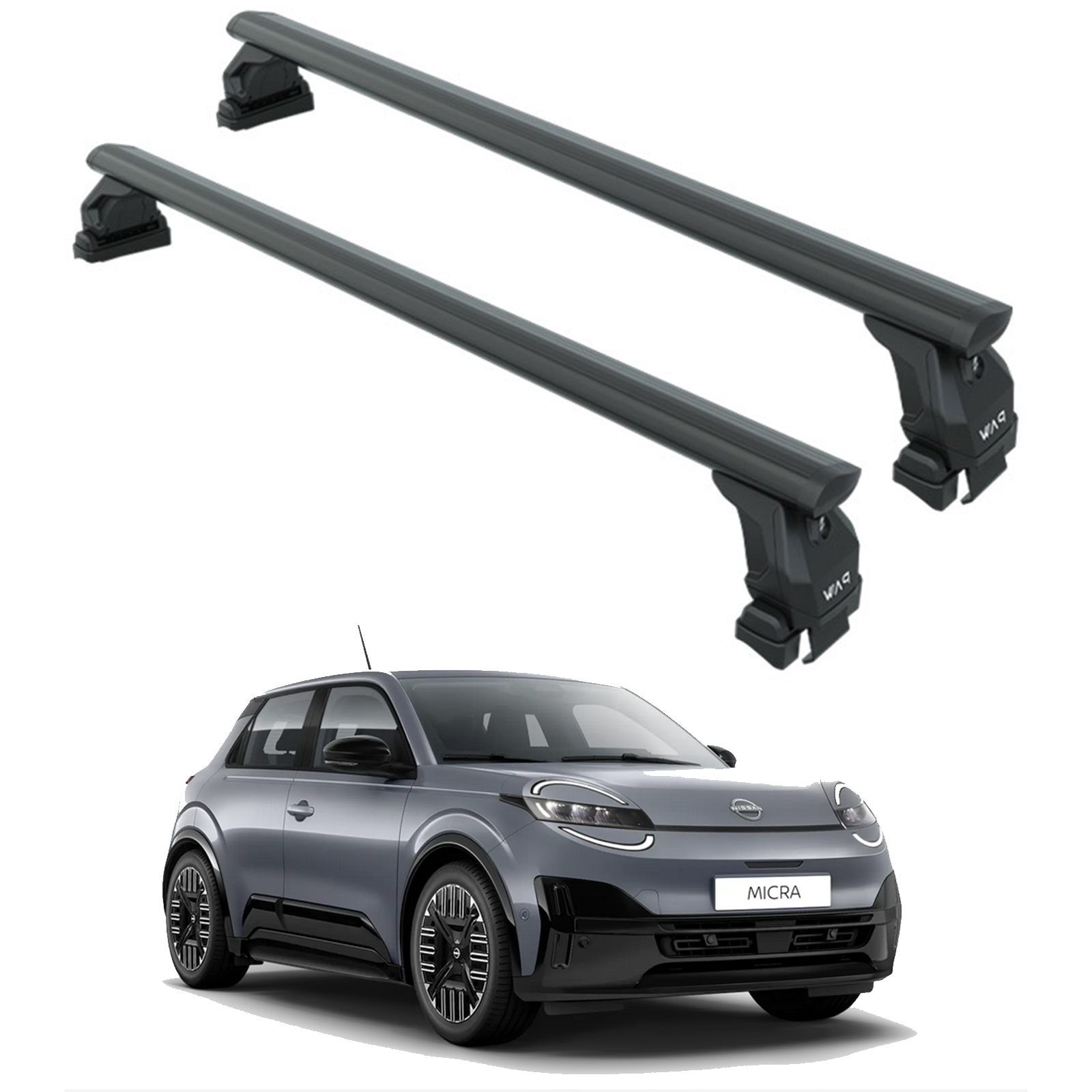 For Nissan Micra 2025- Up Roof Rack Cross Bars Normal Roof Black For Nissan Micra 2025- Up Roof Rack Cross Bars Normal Roof Black